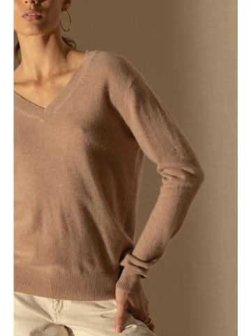 Perfect Cashmere Kaszmirowy sweter "Kalie" w kolorze beżowym