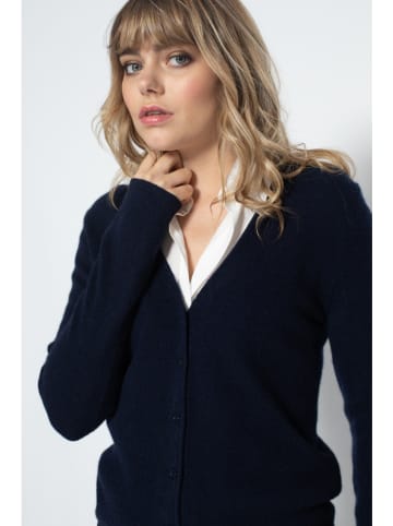 Perfect Cashmere Kaszmirowy kardigan "Paige" w kolorze granatowym