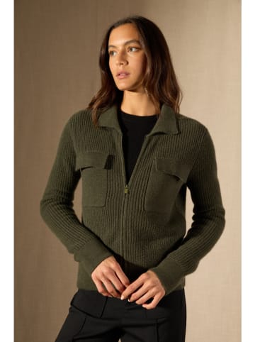 Perfect Cashmere Kaszmirowy kardigan "Sara" w kolorze khaki