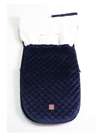 Kaiser Naturfellprodukte Babyschalen-Fußsack "X-Large Velvet Hoody" in Dunkelblau - (L)92 x (B)45 cm