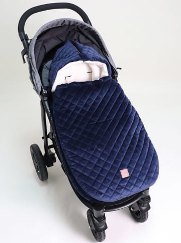 Kaiser Naturfellprodukte Babyschalen-Fußsack "X-Large Velvet Hoody" in Dunkelblau - (L)92 x (B)45 cm
