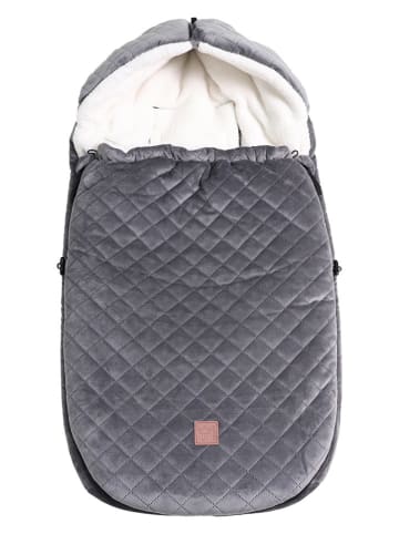 Kaiser Naturfellprodukte Babyschalen-Fußsack "X-Large Velvet Hoody" in Grau - (L)92 x (B)45 cm