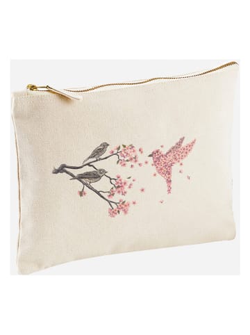 WOOOP Clutch "Blossom Bird" in Creme/ Rosa - (B)24 x (H)16 cm