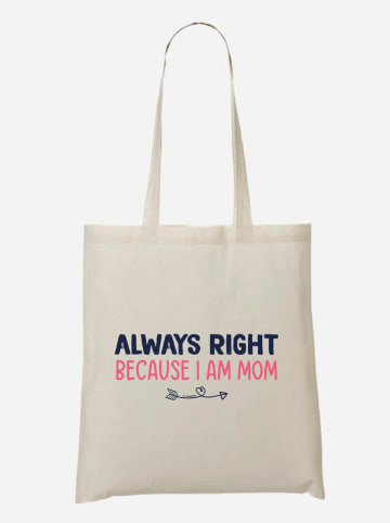 WOOOP Stoffbeutel "Always Right" in Creme - (B)36 x (H)43 cm