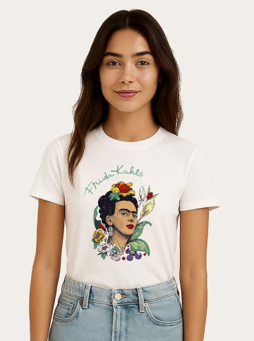 WOOOP Koszulka "Frida Kahlo Flowers" w kolorze białym