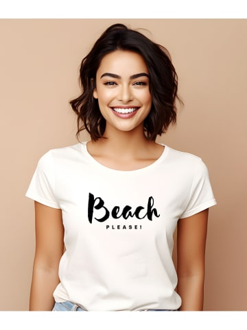 WOOOP Shirt "Beach please" in Weiß