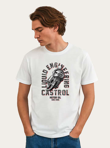 WOOOP Shirt "Castrol Retro Motorbike" wit