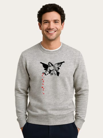 WOOOP Bluza "Banksy Angel Hearts" w kolorze szarym
