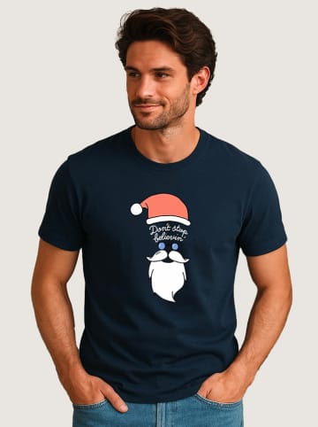 WOOOP Shirt "Dont stop believin" donkerblauw/rood/wit