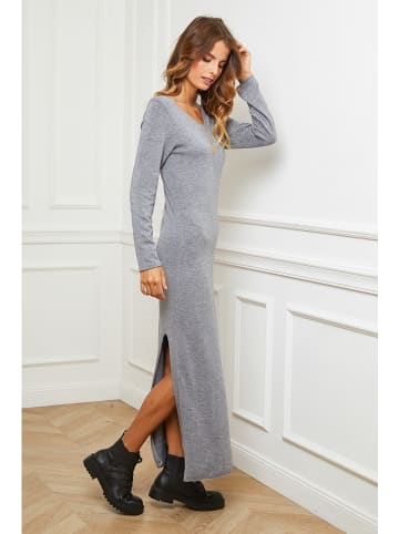 So Cachemire Sukienka dzianinowa "Abalone" w kolorze szarym