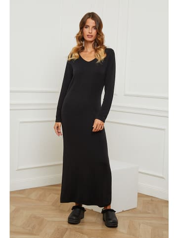 So Cachemire Strickkleid "Abalone" in Schwarz