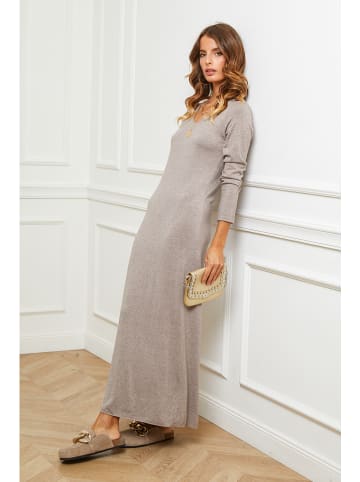 So Cachemire Sukienka dzianinowa "Abalone" w kolorze szarobrązowym