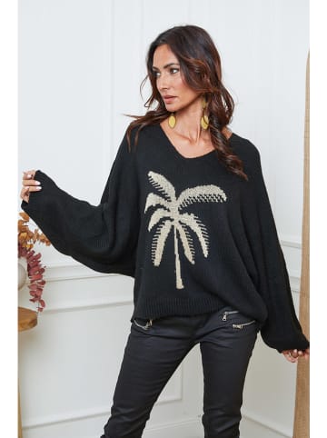 So Cachemire Pullover "Adandine" in Schwarz/ Beige