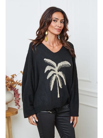 So Cachemire Pullover "Adandine" in Schwarz/ Beige