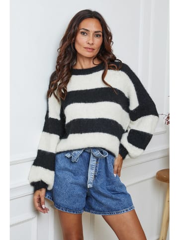 So Cachemire Sweter "Bech" w kolorze czarno-białym