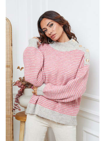 So Cachemire Pullover "Calinia" in Rosa/ Grau