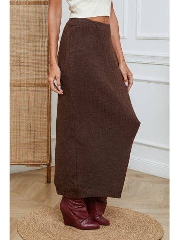 So Cachemire Spódnica dzianinowa "Doristo" w kolorze brązowym