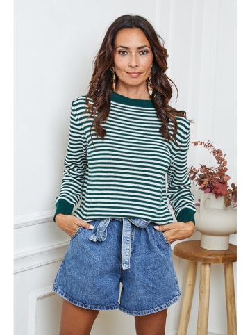 So Cachemire Pullover "Dweg" in Grün/ Weiß