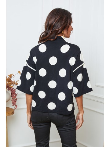 So Cachemire Pullover "Fuzia" in Schwarz/ Weiß