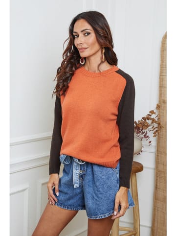 So Cachemire Pullover "Kaleis" in Orange/ Braun