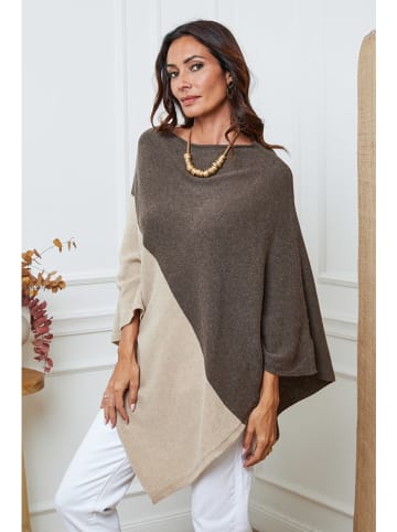 So Cachemire Poncho "Kordeva" in Beige/ Taupe