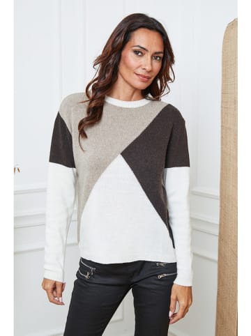 So Cachemire Pullover "Lanos" in Creme/ Beige/ Braun