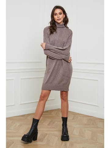 Joséfine Sukienka dzianinowa "Warren" w kolorze szarobrązowym