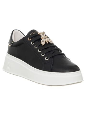 Patrizia Pepe Leder-Sneakers in Schwarz