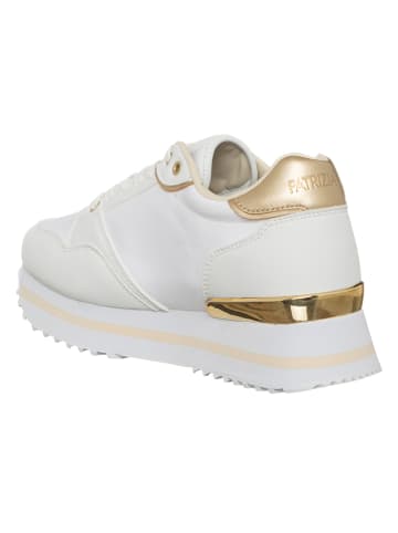 Patrizia Pepe Skórzane sneakersy w kolorze złoto-białym