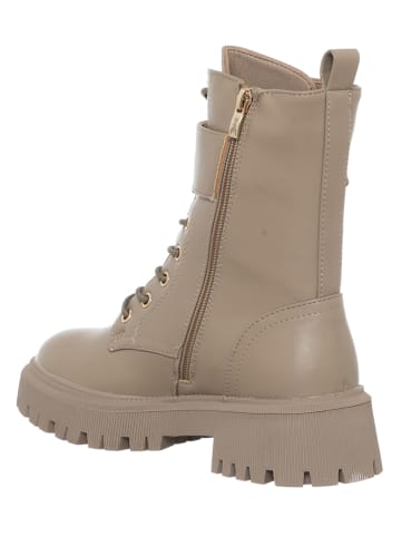 Patrizia Pepe Leder-Boots in Taupe