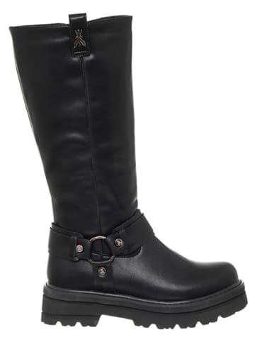 Patrizia Pepe Leder-Winterstiefel in Schwarz