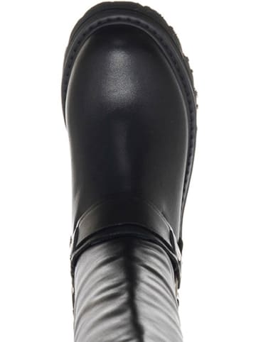 Patrizia Pepe Leder-Winterstiefel in Schwarz