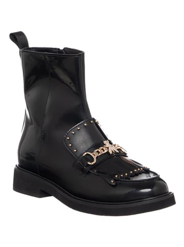 Patrizia Pepe Skórzane botki w kolorze czarnym