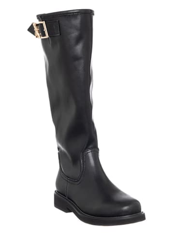 Patrizia Pepe Skórzane kozaki w kolorze czarnym
