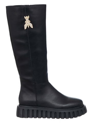 Patrizia Pepe Skórzane kozaki w kolorze czarnym