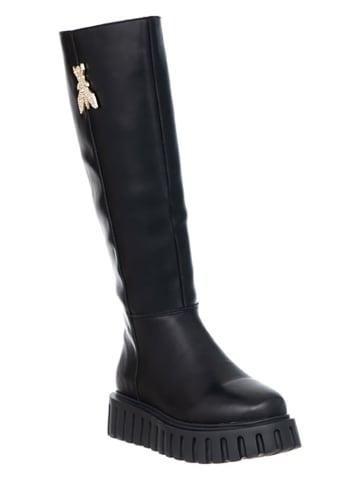 Patrizia Pepe Leder-Stiefel in Schwarz