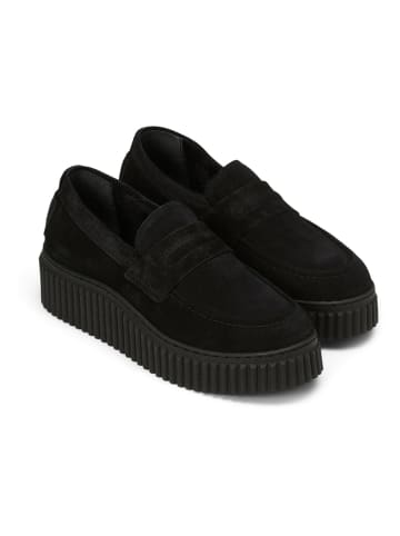 Marc O'Polo Shoes Leder-Keilmokassins  in Schwarz