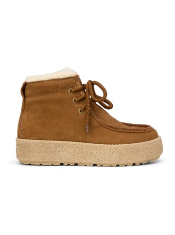 Marc O'Polo Shoes Skórzane botki w kolorze jasnobrązowym