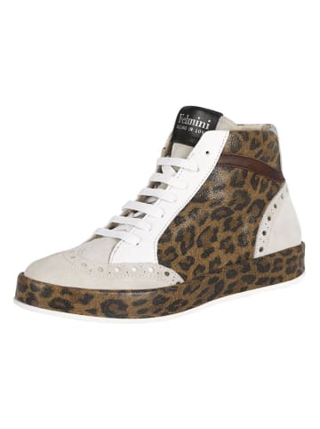 Felmini Leder-Sneakers in Weiß/ Hellbraun
