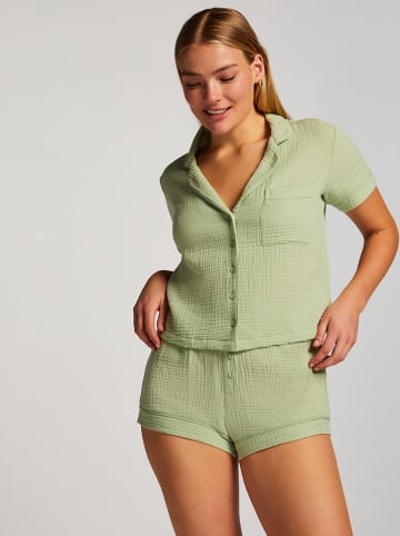 Hunkemöller Pyjama-Oberteil "Seersucker" in Hellgrün