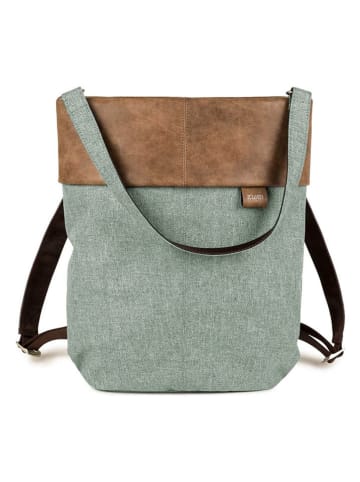 Zwei Schultertasche in Grün/ Hellbraun - (B)33 x (H)34 x (T)14 cm