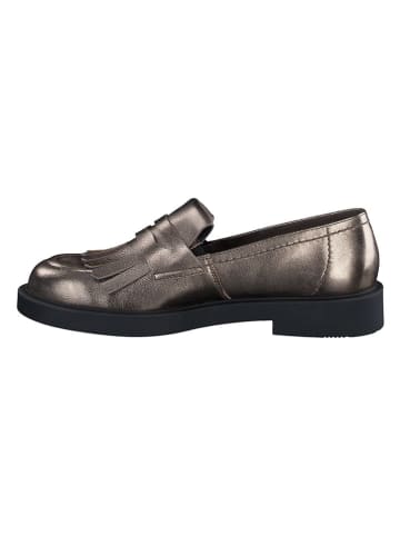Paul Green Leder-Slipper  in Braun/ Gold