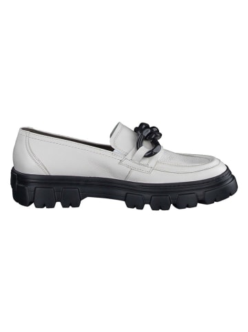 Paul Green Leren mocassins wit/zwart