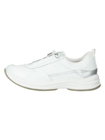 Paul Green Leren sneakers wit/zilverkleurig