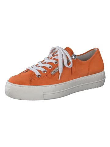 Paul Green Leder-Sneakers in Orange