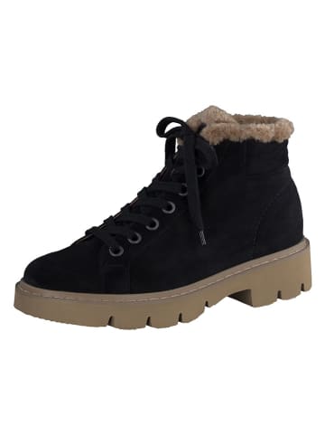 Paul Green Leren winterboots zwart/lichtbruin