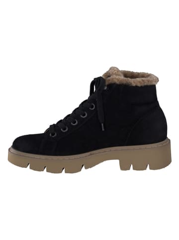 Paul Green Leren winterboots zwart/lichtbruin