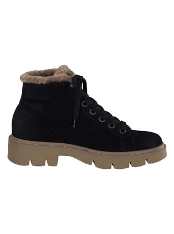 Paul Green Leren winterboots zwart/lichtbruin