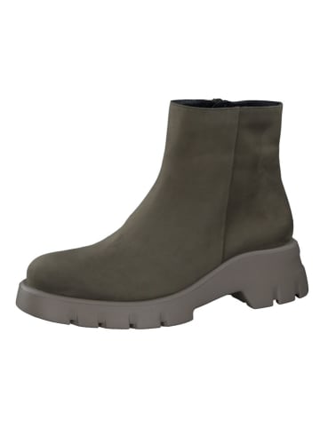 Paul Green Leder-Boots in Khaki
