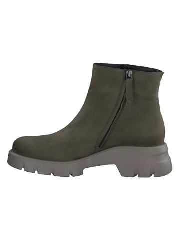 Paul Green Leder-Boots in Khaki